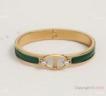 2023 New Copy Hermes Mini Clic Chaine d'Ancre Emerald Green Medium bracelet